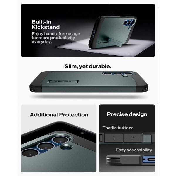 Spigen Samsung Galaxy S25 Skal Tough Armor MagFit Abyss Green