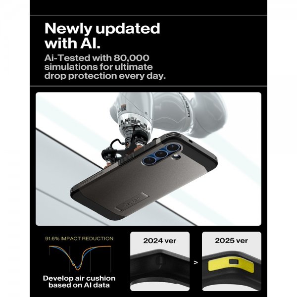 Spigen Samsung Galaxy S25 Skal Tough Armor MagFit Gunmetal
