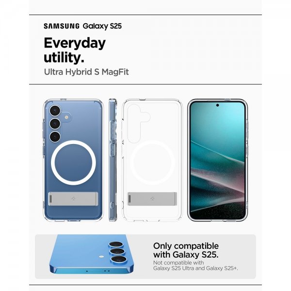 Spigen Samsung Galaxy S25 Skal Ultra Hybrid S MagFit Clear White