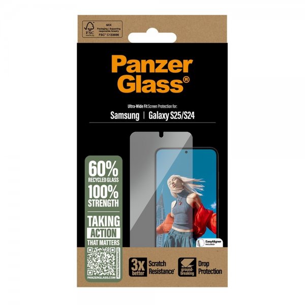PanzerGlass Samsung Galaxy S24/Galaxy S25 Skärmskydd Ultra-Wide Fit EasyAligner