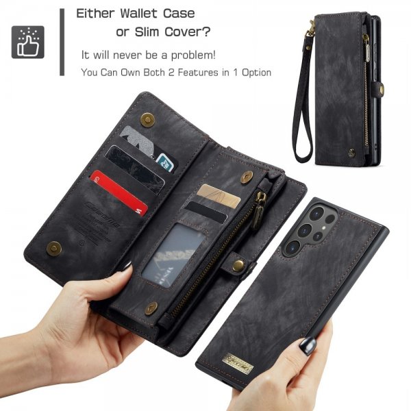 CaseMe Samsung Galaxy S25 Ultra Fodral 008 Series Löstagbart Skal Svart