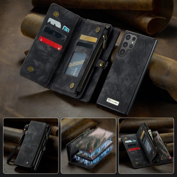 CaseMe Samsung Galaxy S25 Ultra Fodral 008 Series Löstagbart Skal Svart