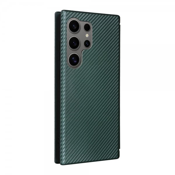 Samsung Galaxy S25 Ultra Fodral Kolfibertextur Grön