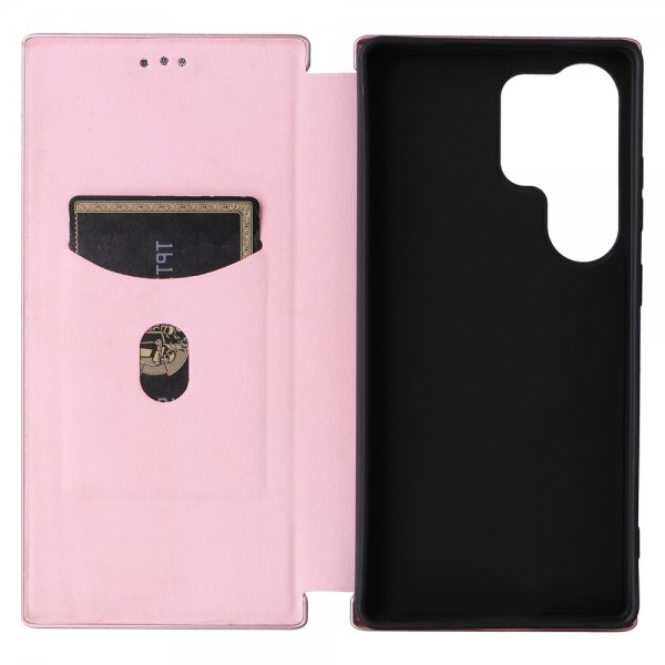 Samsung Galaxy S25 Ultra Fodral Kolfibertextur Roseguld