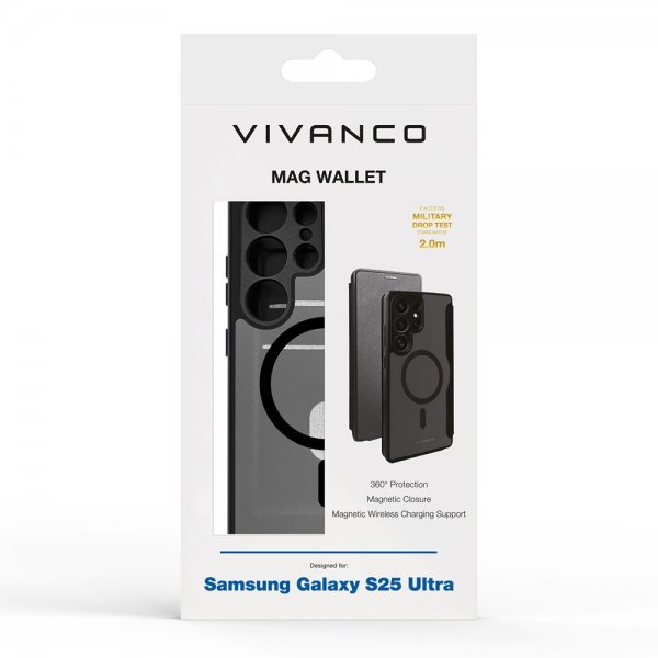 Vivanco Samsung Galaxy S25 Ultra Fodral Mag Wallet Svart
