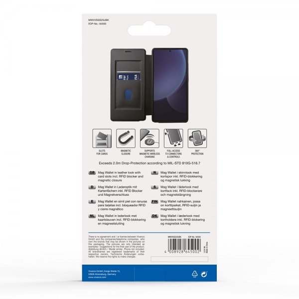 Vivanco Samsung Galaxy S25 Ultra Fodral Mag Wallet Svart