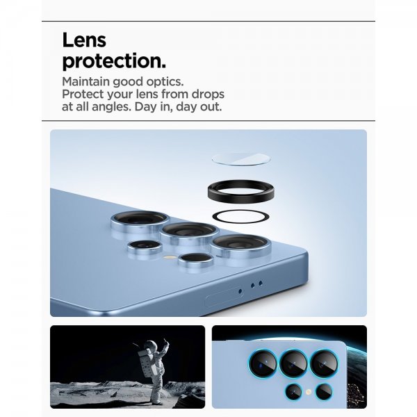Spigen Samsung Galaxy S25 Ultra Kameraskydd GLAS.tR EZ Fit Optik Pro 2-pack Svart