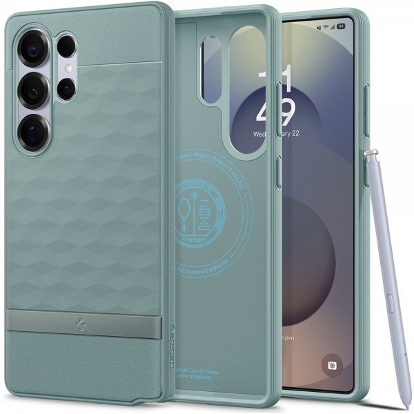 Spigen Samsung Galaxy S25 Ultra Skal Parallax MagFit Sage Green