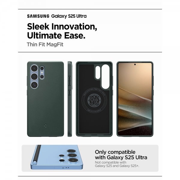 Spigen Samsung Galaxy S25 Ultra Skal Thin Fit MagFit Abyss Green