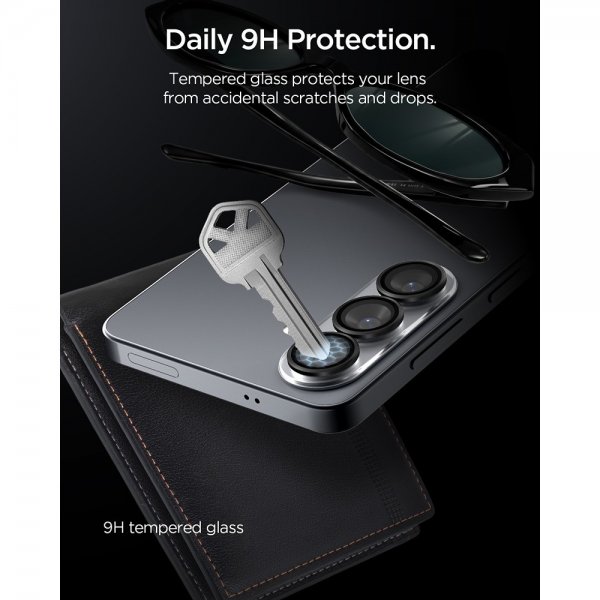 Spigen Samsung Galaxy S26 Kameraskydd GLAS.tR EZ Fit Optik Pro 2-pack Svart