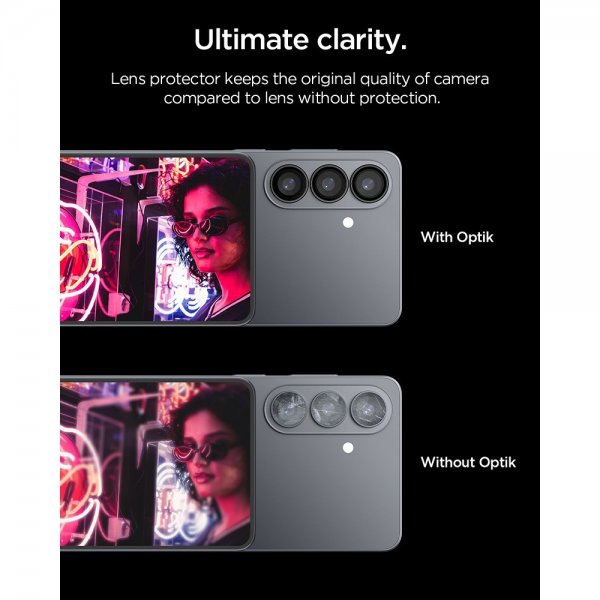 Spigen Samsung Galaxy S26 Kameraskydd GLAS.tR EZ Fit Optik Pro 2-pack Svart