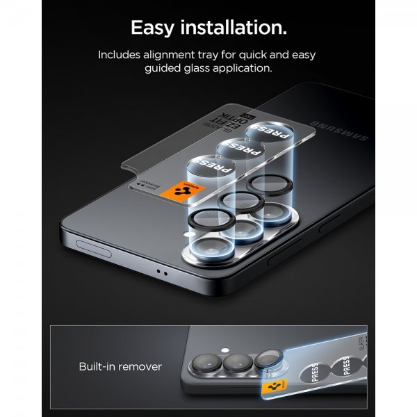 Spigen Samsung Galaxy S26 Plus Kameraskydd GLAS.tR EZ Fit Optik Pro 2-pack Svart