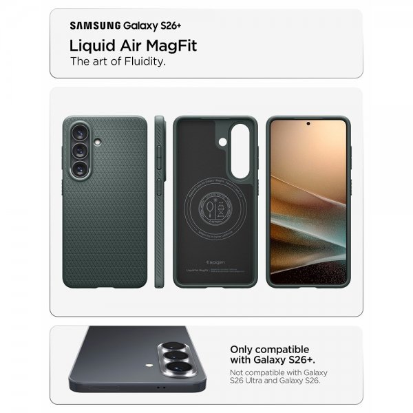 Spigen Samsung Galaxy S26 Plus Skal Liquid Air MagFit Abyss Green