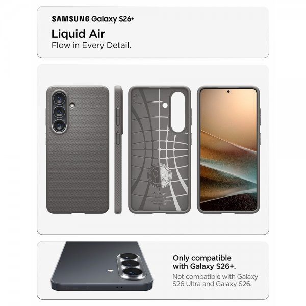 Spigen Samsung Galaxy S26 Plus Skal Liquid Air Marble Gray