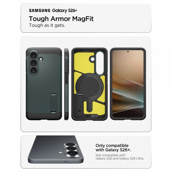 Spigen Samsung Galaxy S26 Plus Skal Tough Armor MagFit Abyss Green