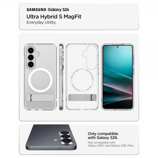 Spigen Samsung Galaxy S26 Skal Ultra Hybrid S MagFit Clear White