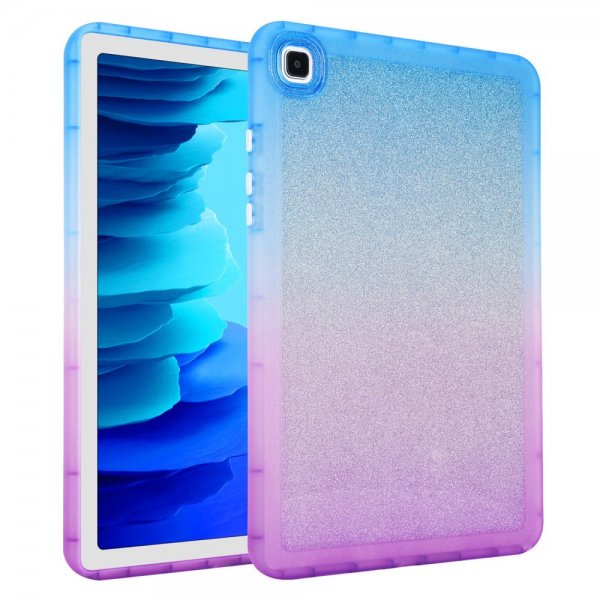 Samsung Galaxy Tab A7 Skal Glitter Gradient Blå Lila
