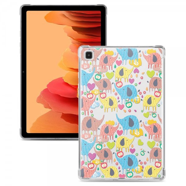 Samsung Galaxy Tab A7 Skal Motiv Färgglada Elefanter