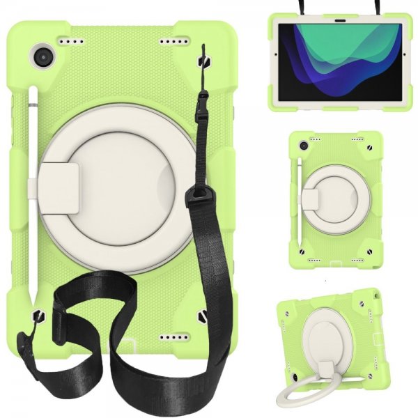 Samsung Galaxy Tab A8 Skal med Strap Stativfunktion Ljusgrön