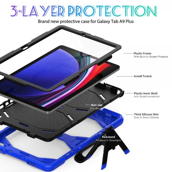 Samsung Galaxy Tab A9 Plus/Tab A11 Plus Skal Heavy Duty Armor Blå