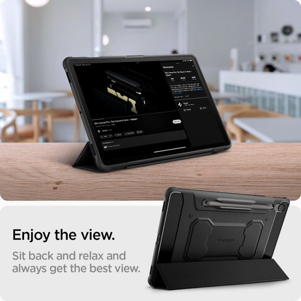 Spigen Samsung Galaxy Tab S10 FE Fodral Rugged Armor Pro Matte Black