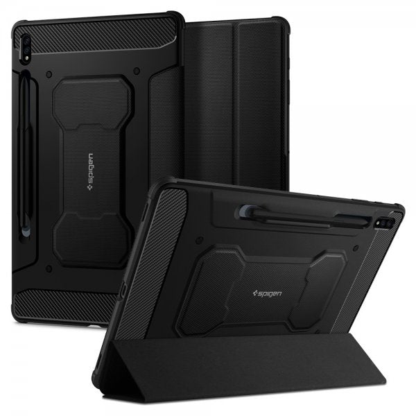 Spigen Samsung Galaxy Tab S7 Plus/Galaxy Tab S8 Plus Fodral Rugged Armor Pro Svart