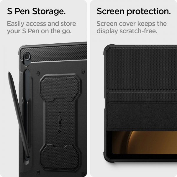 Spigen Samsung Galaxy Tab S9 FE Fodral Rugged Armor Pro Svart