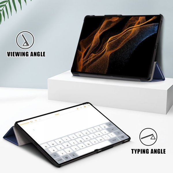 Samsung Galaxy Tab S9 Ultra Fodral Trifold Blå