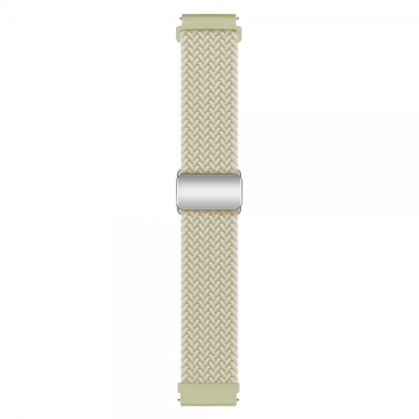 Samsung Galaxy Watch 20mm Armband Flätad Nylon Gräddvit