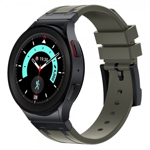 Samsung Galaxy Watch 20mm Armband i Silikon Svart Spänne Grön
