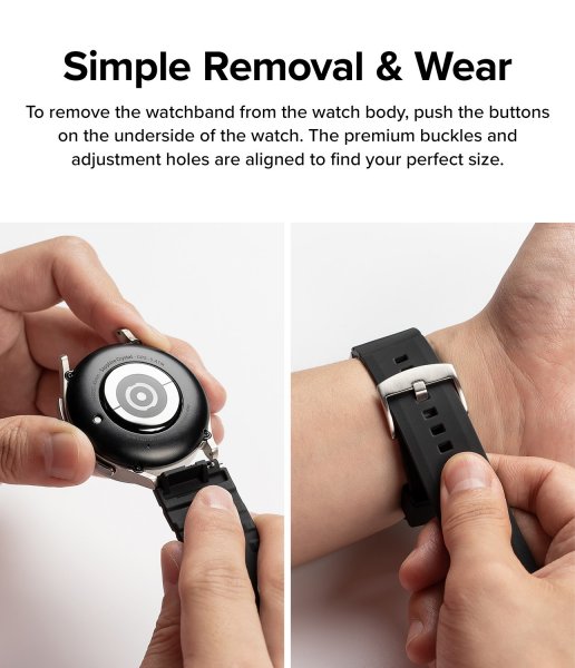 Ringke Samsung Galaxy Watch 20mm Armband Rubber One Bold Band Svart