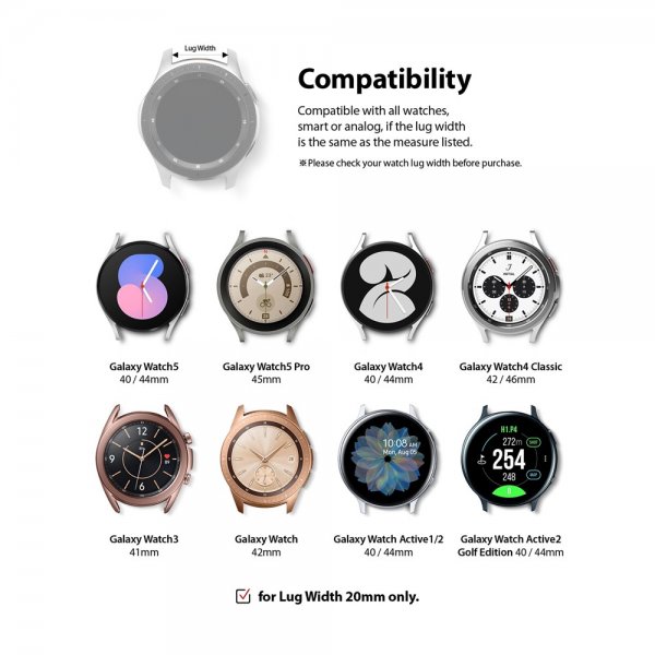 Ringke Samsung Galaxy Watch 20mm Armband Rubber One Band Svart