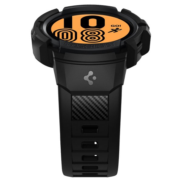 Spigen Samsung Galaxy Watch 4/5 44mm Skal och Armband Rugged Armor Pro Svart