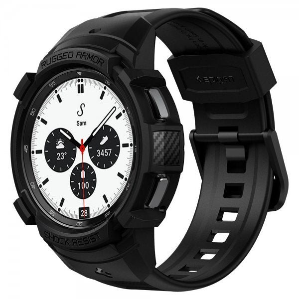 Spigen Samsung Galaxy Watch 4 Classic 42mm Skal med armband Rugged Armor Pro Svart
