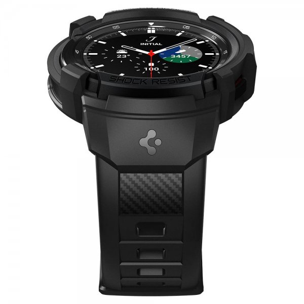 Spigen Samsung Galaxy Watch 4 Classic 46mm Skal med armband Rugged Armor Pro Svart