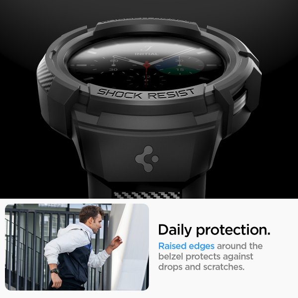 Spigen Samsung Galaxy Watch 5 Pro 45mm Skal och Armband Rugged Armor Pro Svart