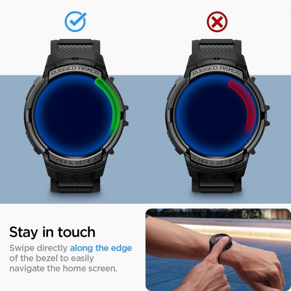 Spigen Samsung Galaxy Watch 6 40mm Skal och Armband Rugged Armor Pro Svart
