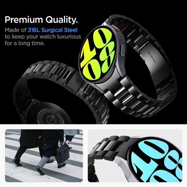 Spigen Samsung Galaxy Watch 6 44mm Armband Modern Fit 316L Svart