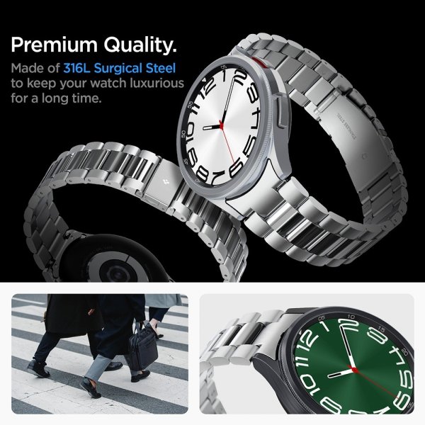 Spigen Samsung Galaxy Watch 6 Classic 47mm Armband Modern Fit 316L Silver