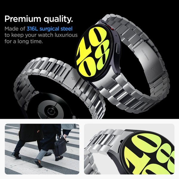Spigen Samsung Galaxy Watch 7 40/44mm Armband Modern Fit 316L Silver