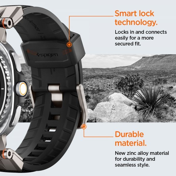 Spigen Samsung Galaxy Watch 8 40/44mm/Classic 46mm Armband DuraPro Armor Svart