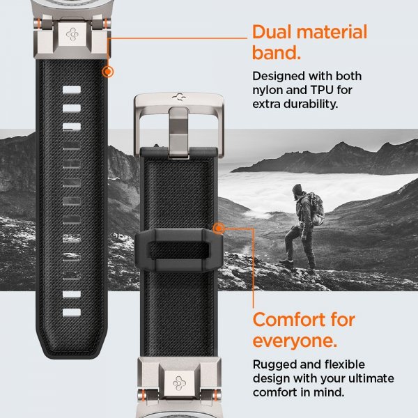 Spigen Samsung Galaxy Watch 8 40/44mm/Classic 46mm Armband DuraPro Armor Svart
