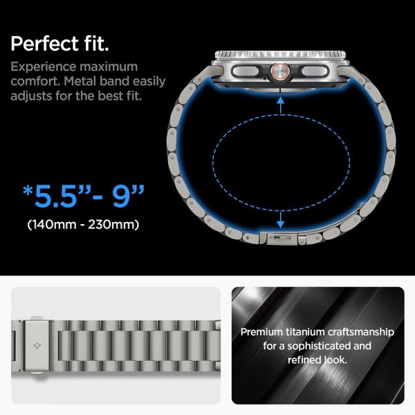 Spigen Samsung Galaxy Watch 8 40/44mm/Classic 46mm Armband Modern Fit Titanium Natural Titanium