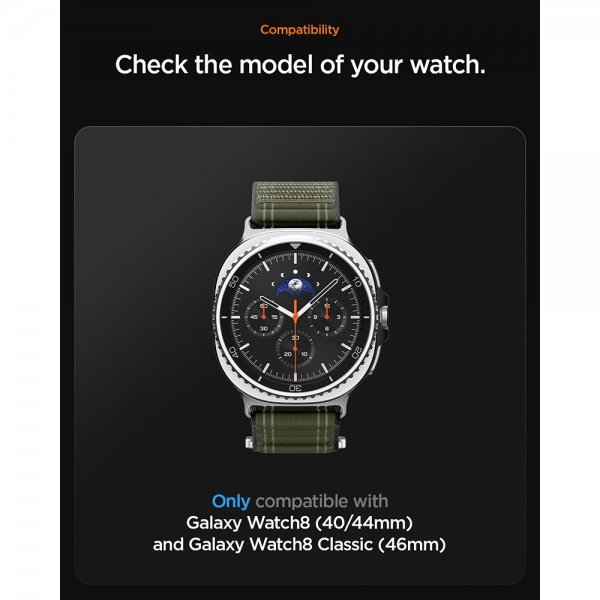 Spigen Samsung Galaxy Watch 8 40/44mm/Classic 46mm Armband WBF0 Grön