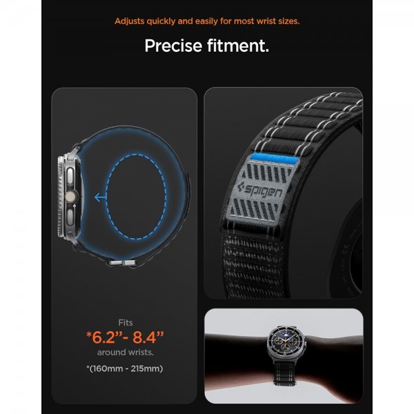 Spigen Samsung Galaxy Watch 8 40/44mm/Classic 46mm Armband WBF0 Svart