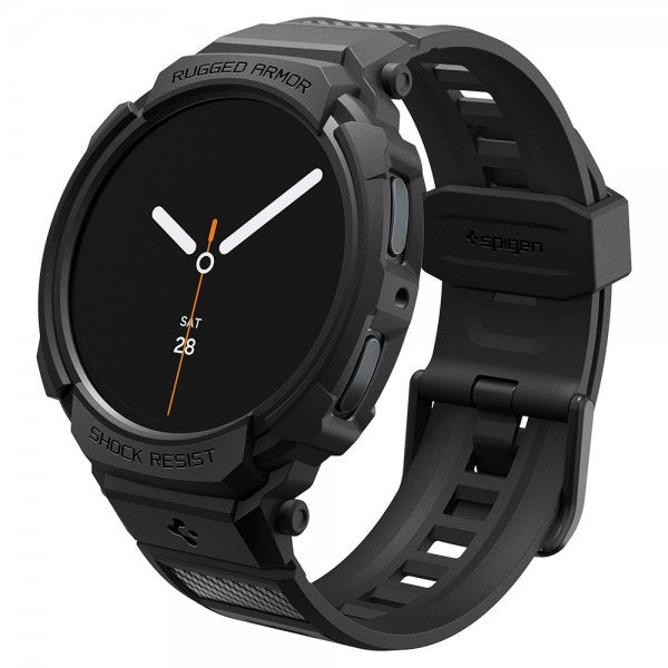 Spigen Samsung Galaxy Watch 8 40mm Armband och Skal Rugged Armor Pro Matte Black