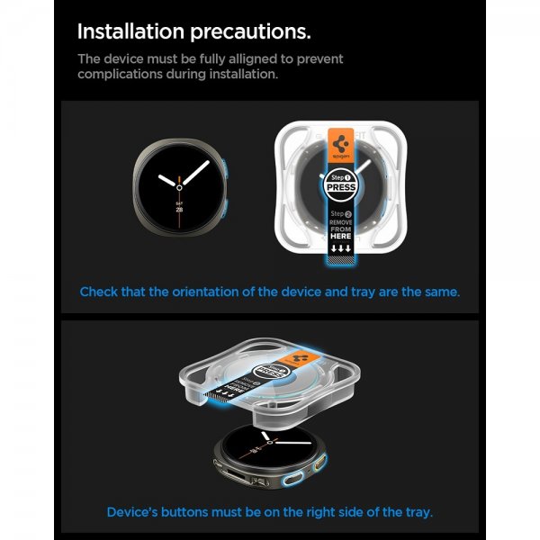 Spigen Samsung Galaxy Watch 8 44mm Skärmskydd GLAS.tR EZ Fit 2-pack