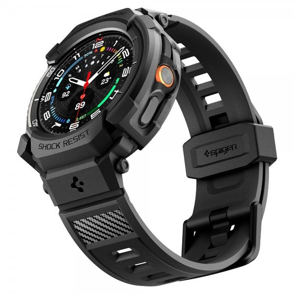 Spigen Samsung Galaxy Watch 8 Classic 46mm Armband och Skal Rugged Armor Pro Matte Black