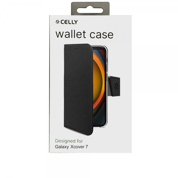 Celly Samsung Galaxy XCover 7 Fodral Wally Wallet Case Svart
