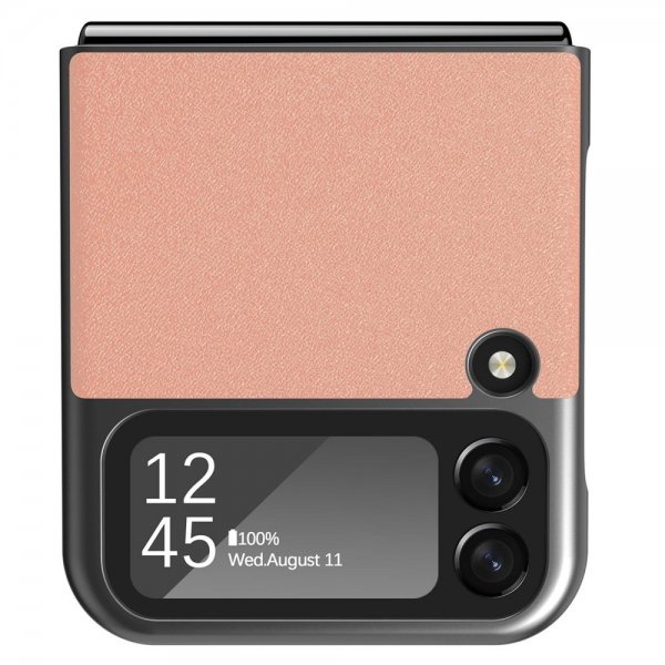Lc.Imeeke Samsung Galaxy Z Flip 4 Skal Lädertextur Rosa